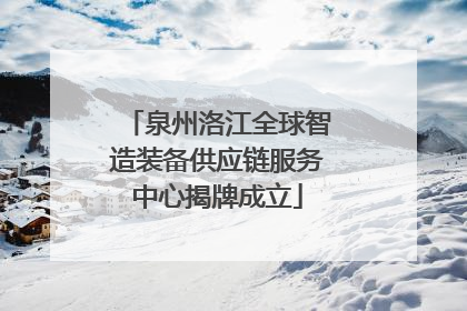 泉州洛江全球智造装备供应链服务中心揭牌成立